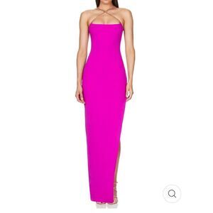 Nookie Estella Fushia Chain Halter Gown | XS